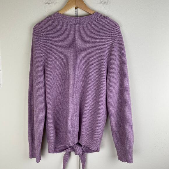 Moth Tie Front Knit Sweater Size XL Lilac Purple Tie Front Relaxed Anthopologie - Picture 6 of 11